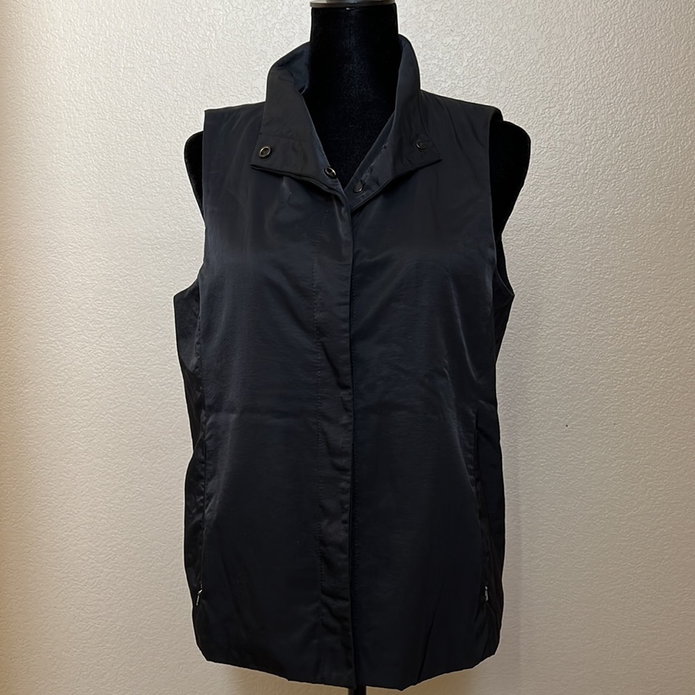 Eileen Fisher Black Lined Vest Sz S